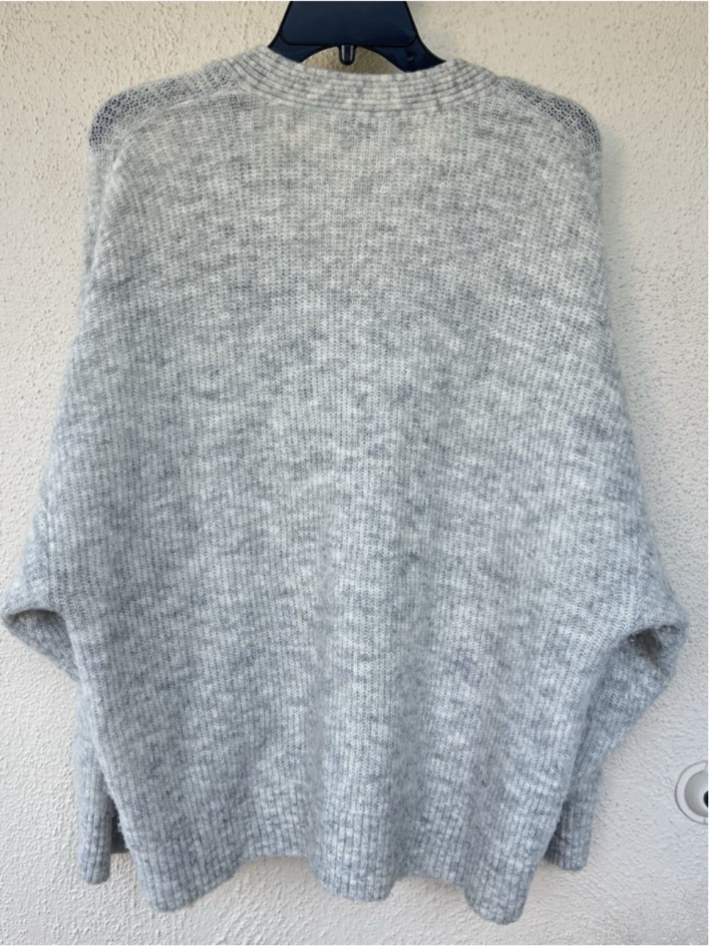 & OTHER STORIES Alpaca Wool Blend Cardigan Small Gray Melange Pockets Oversized - Picture 4 of 7